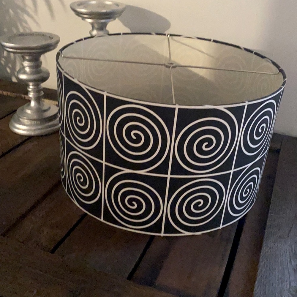 Lamp shade white black and silver